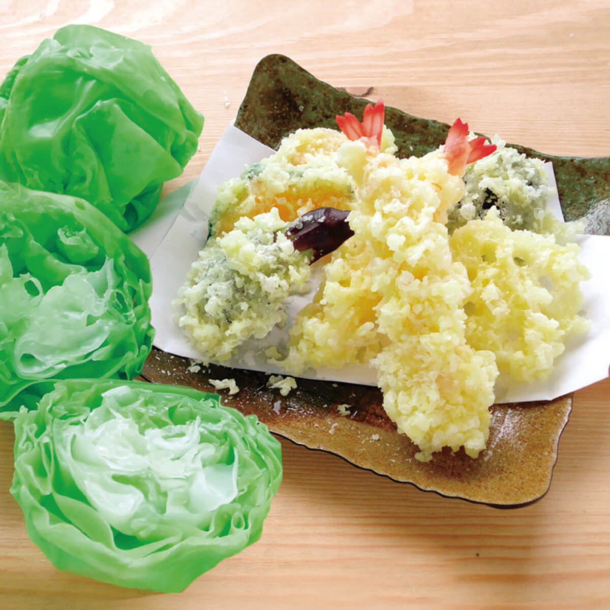 食品サンプル製作体験 天ぷらとレタス