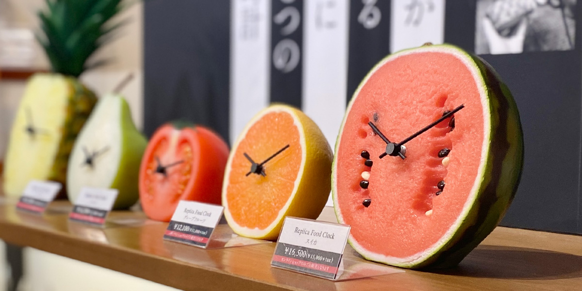 食品サンプルの果物の置時計