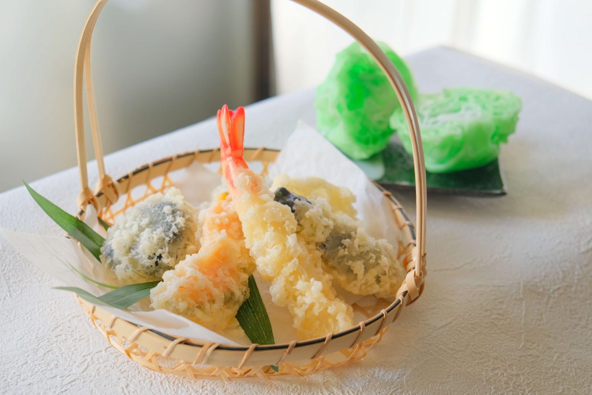 食品サンプル製作体験「天ぷら＆レタス」完成イメージ