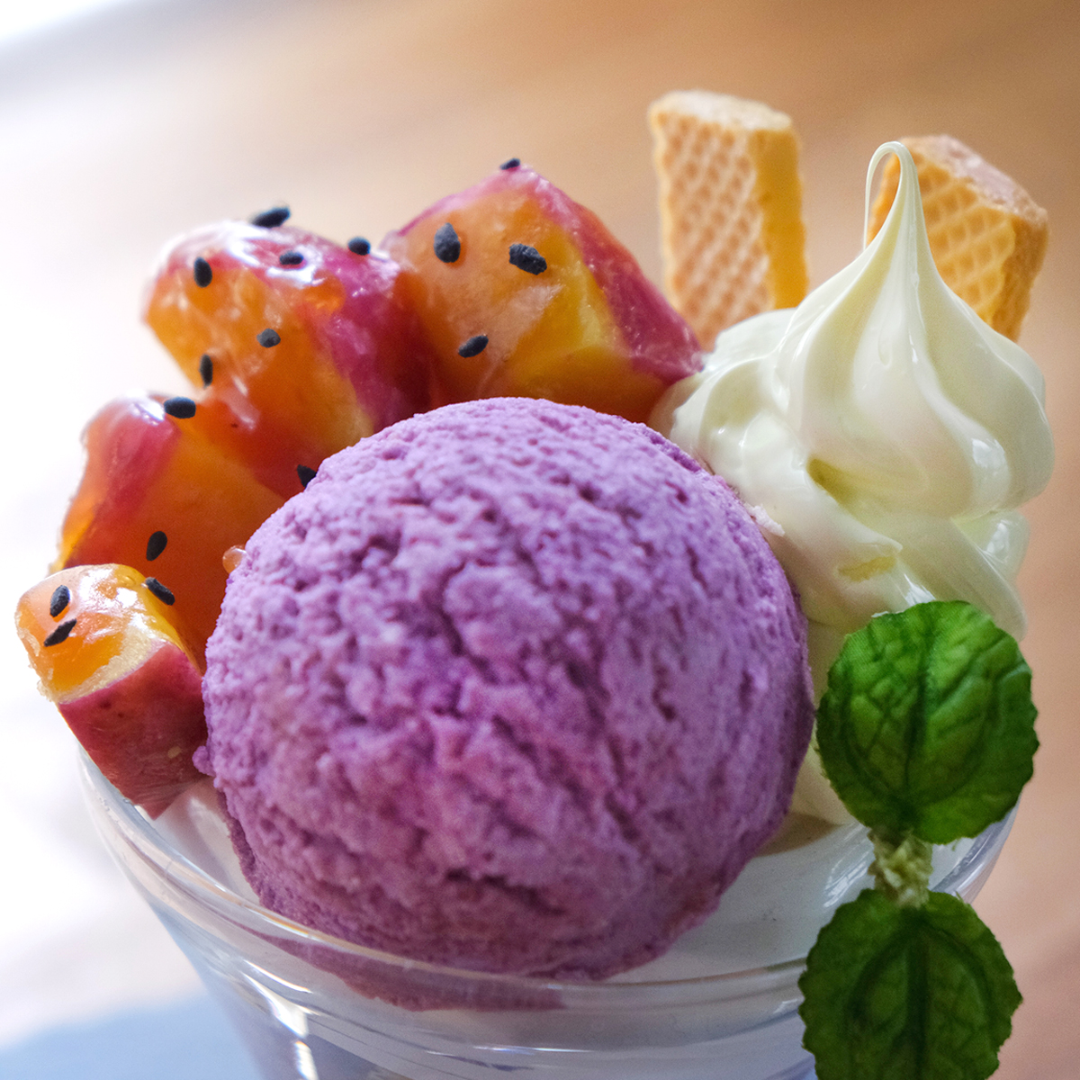 食品サンプル製作体験 期間限定メニュー「芋パフェ」